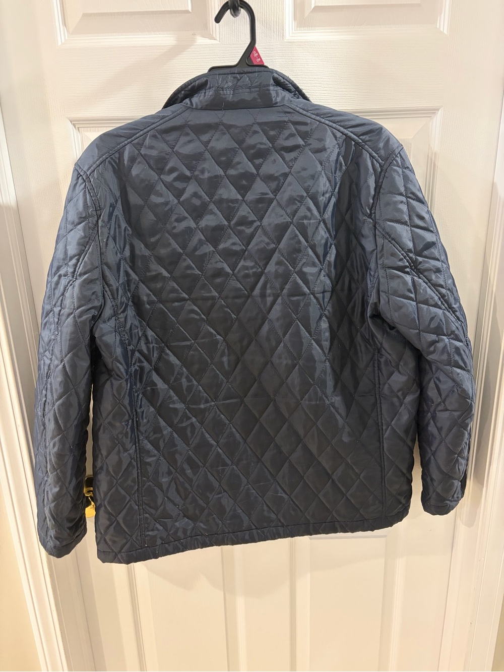 Johnston & Murphy Quilted Navy Jacket with Brown Trim - Picture 2 of 4